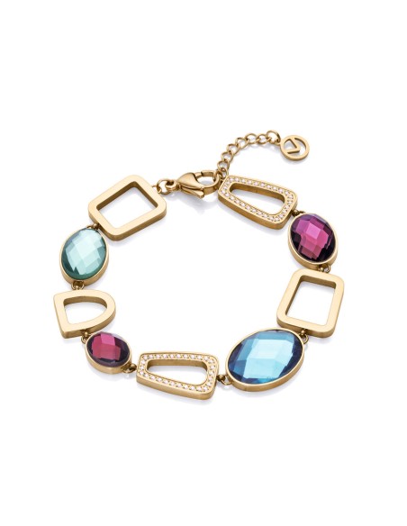 Pulsera Acero IP Dorado Iradiant Color Circonita Blanca
