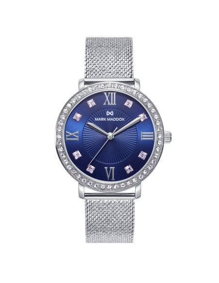 Reloj AC Malla Milanesa Esfera Azul & Circonitas Blancas