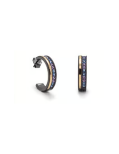 Pendientes plata aros lamina oro
