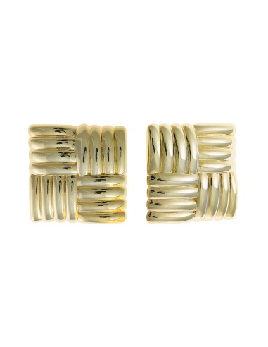 Pendientes cuadrados chapado dorado