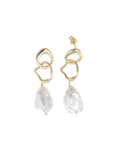 Pendientes plata dorada perlas barrocas