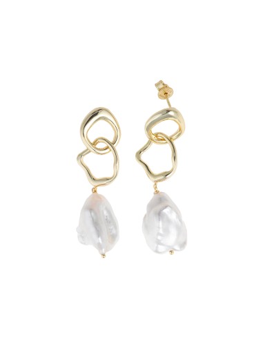 Pendientes plata dorada perlas barrocas