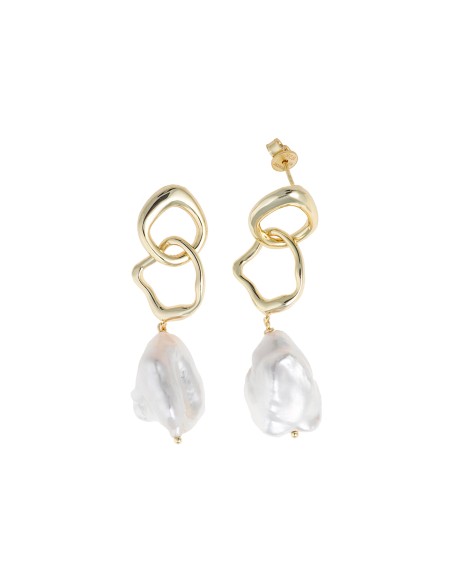 Pendientes plata dorada perlas barrocas