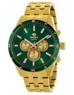 Reloj acero dorado multifunción