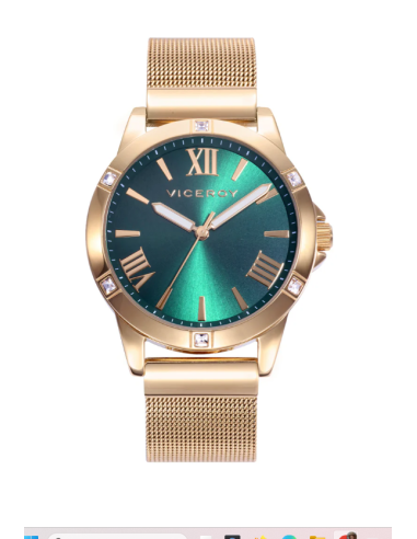 Reloj acero dorado malla milanesa