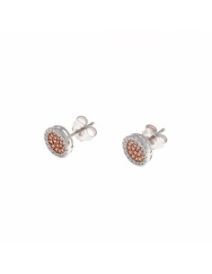 PENDIENTES PLATA RODIO REDONDOS CIRCONITAS CHAMPAGNE...