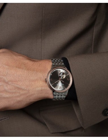 Reloj caja bicolor acero e Ip rosa con cristal...