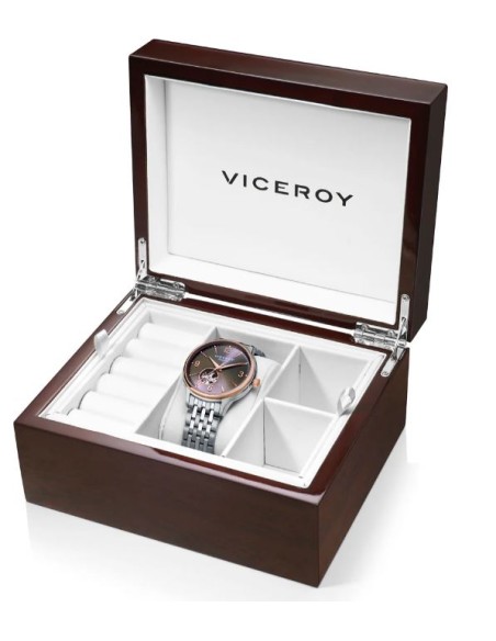 Reloj caja bicolor acero e Ip rosa con cristal zafiro 5 atm