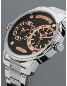 RELOJ ACERO HOMBRE DOBLE HORARIO 2