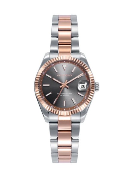 Reloj de mujer Chic con caja y brazalete de acero bicolor