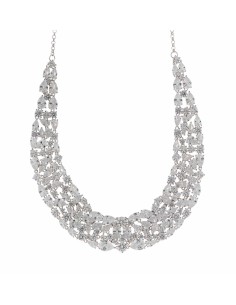 COLLAR PLATA RODIO CASCADA CIRCONITAS BLANCAS