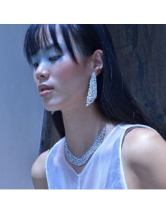 COLLAR PLATA RODIO CASCADA CIRCONITAS BLANCAS 2