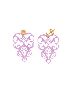 PENDIENTES PLATA CHAPADO DORADO ARABESCO ROSA