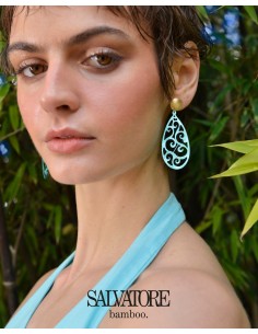 PENDIENTE PLATA CHAPADO DORADO VERDE PERA FILIGRANAS 2