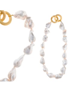 COLLAR PLATA CHAPADO DORADO PERLAS BARROCAS